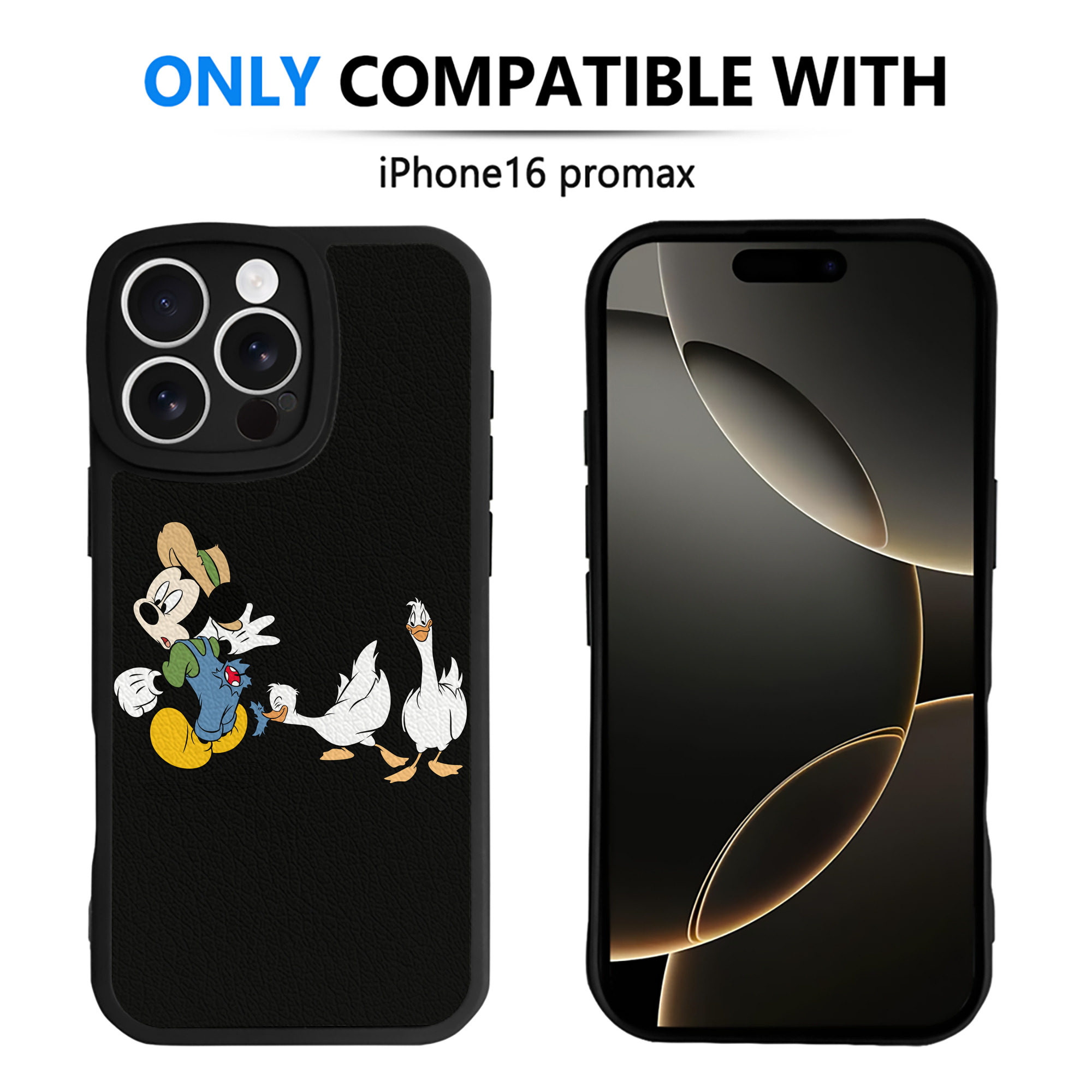 （画像用） ミッキーマウス Mickey Mouse 【iPhone 16シリーズ対応】シリコンスマホケース（レザー調） 材質：シリコン
